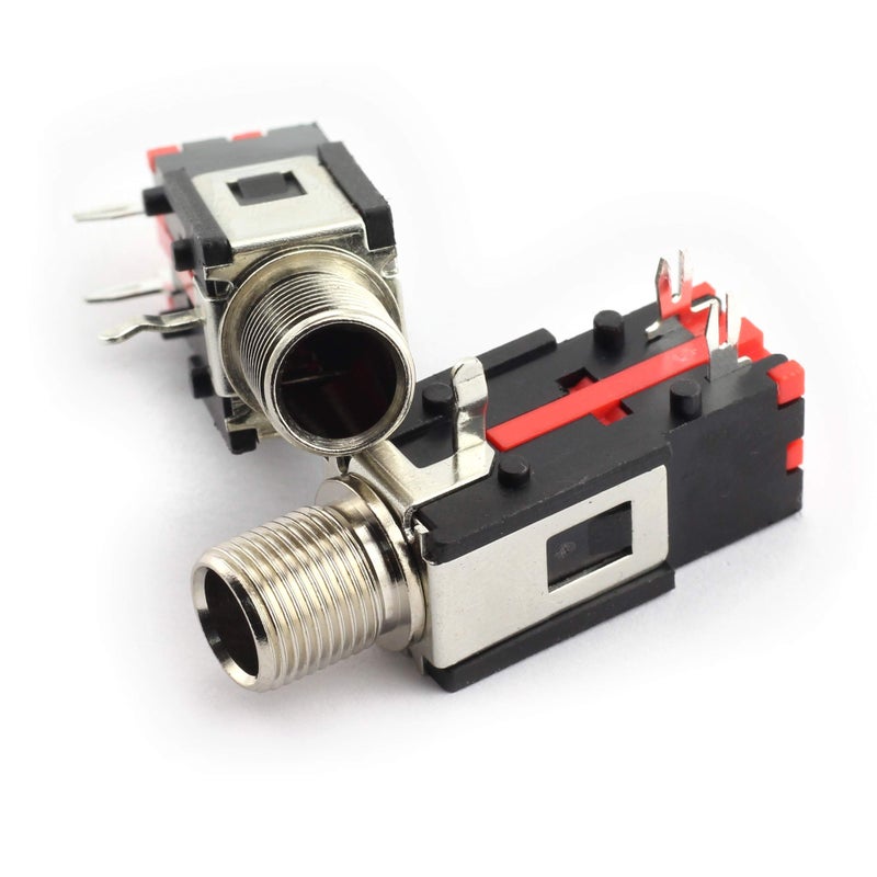 Tegg 2pcs 6.35mm Headphone Socket 2Pin Panel Mount Thread Lock Audio Stereo Female Jack Connector 1/4 inch - Image 4